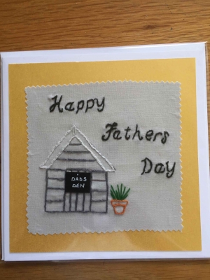 Hand embroidered Fatherâ€™s Day card