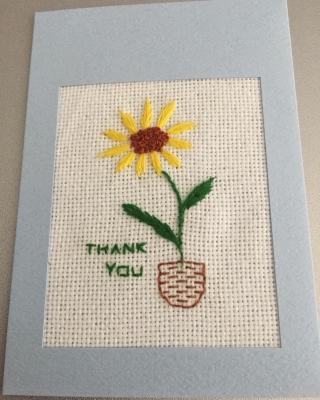 Hand embroidered card 