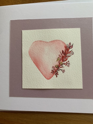 Hand painted Valentineâ€™s card 