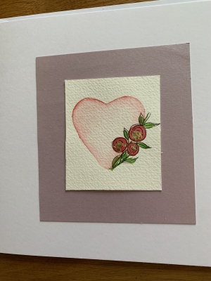Handmade hand painted Valentineâ€™s card 