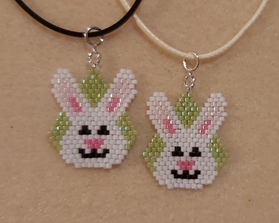 Easter bunny pendant 30mm x 28mm on cord chains

