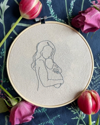 Motherâ€™s Day hand-embroidered Hoop