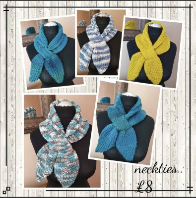 Hand knitted neck ties/warmers