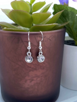 Diamond White Crystal Earrings 