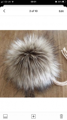 Alsatian Luxury Faux Fur Pom Pom | Size Large | Handmade in UK | Tie or Sew on | Hand Washable